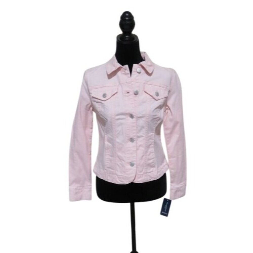 Charter Club light Pink Rose Blush Petite Small Jean Jacket brand NWT